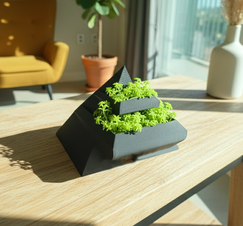 Brutalist Pyramid Planter