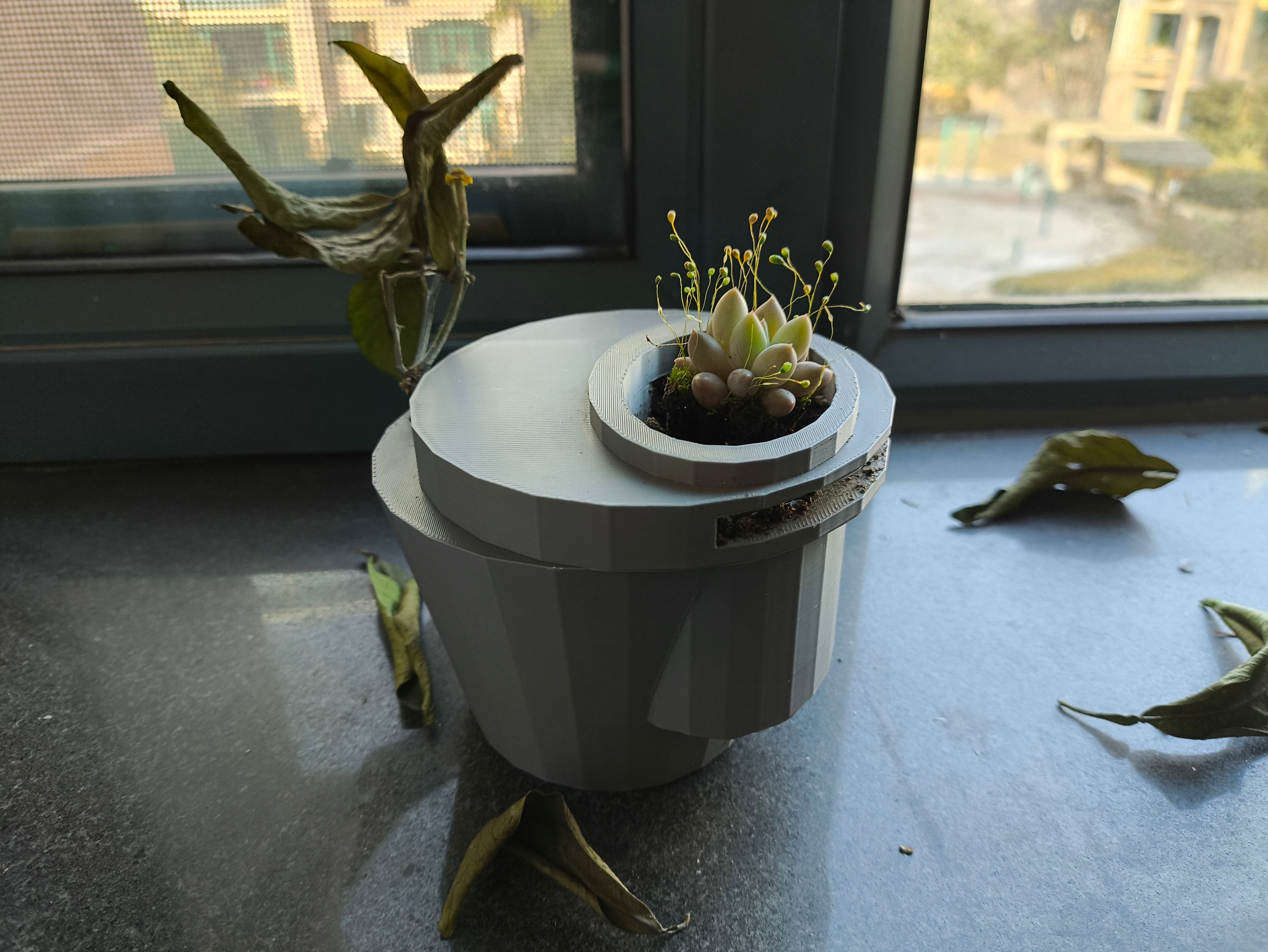 Brutalist Spaceship Planter